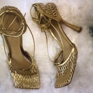 Born Gold Textured Heels